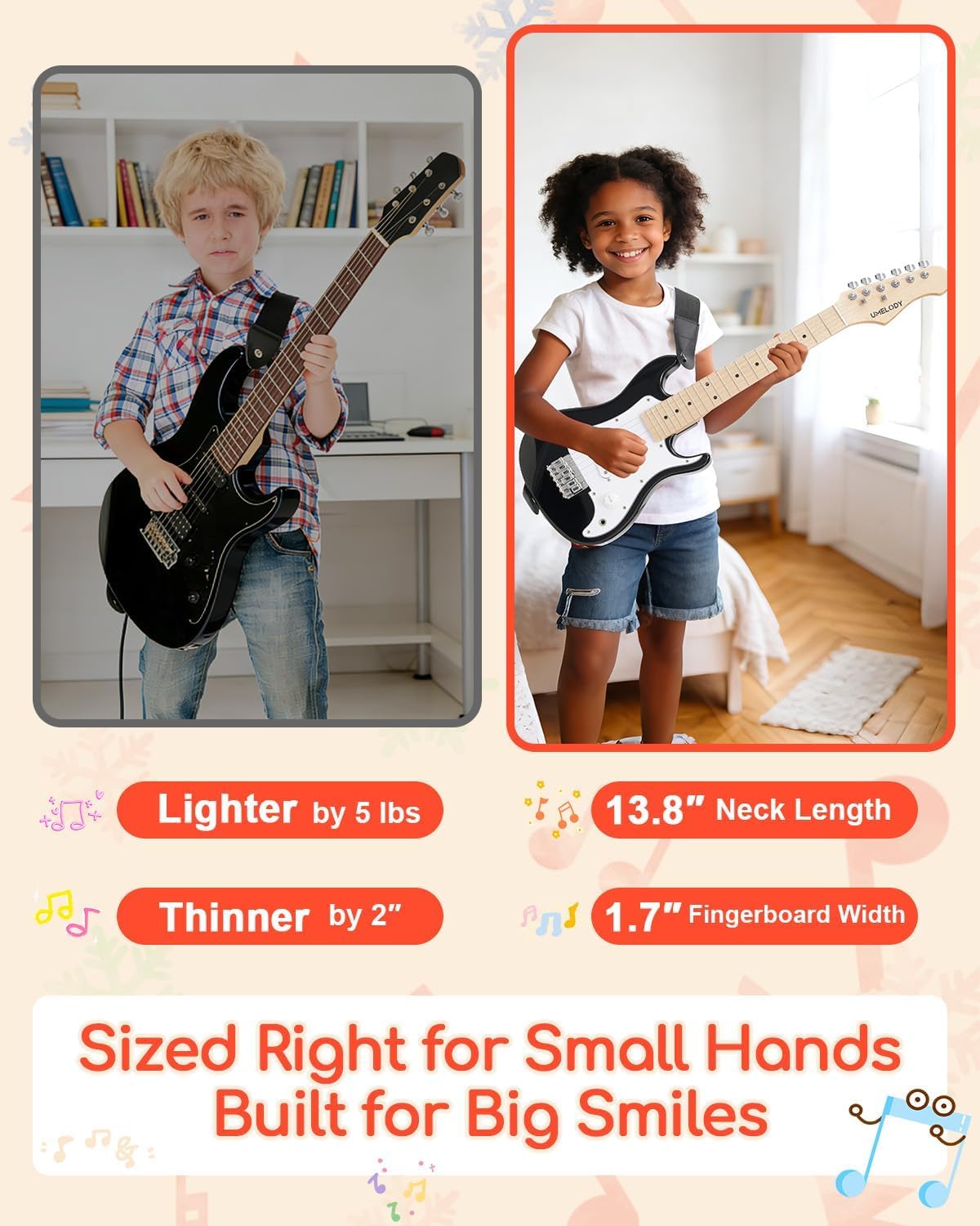 30 Inch Kids Electric Guitar Starter Kit with Amplifier and Accessories I8356