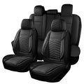 Black Nappa Leather Car Seat Covers Full Set E917028