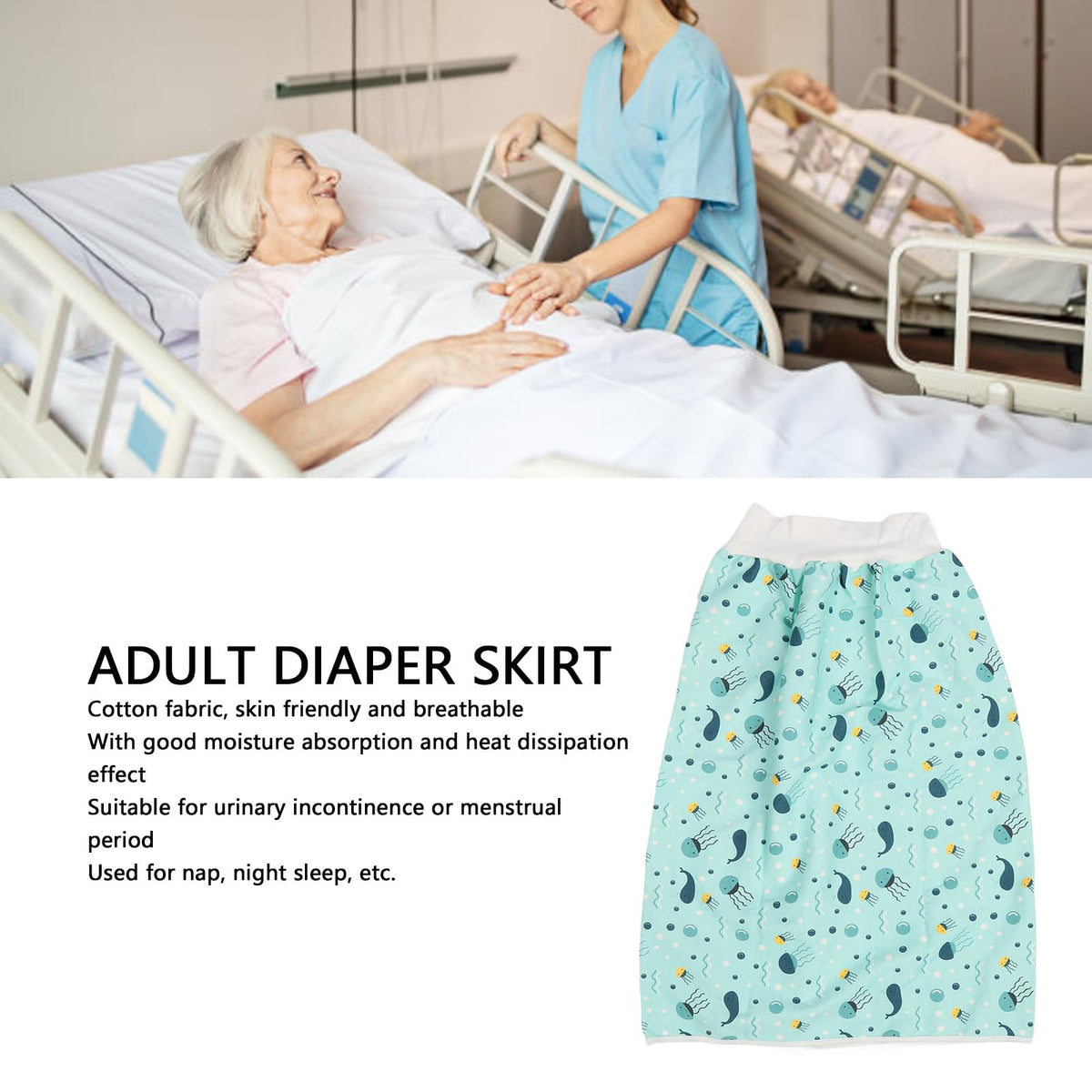Washable Cotton Reusable Incontinence Bed Pad XL D53716