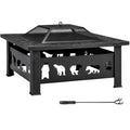 32 Inch Square Wood Burning Fire Pit Table R4159