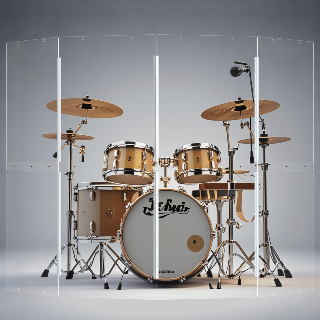 Portable 4 Panels 2ft x 5ft Acrylic Drum Shield U639