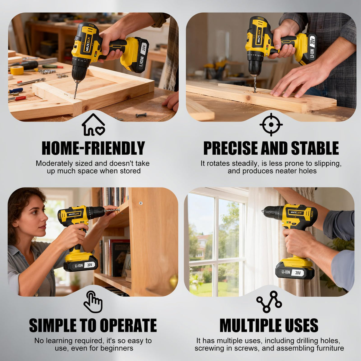 Cordless Drill Set 70PCS with Battery and Charger E83045