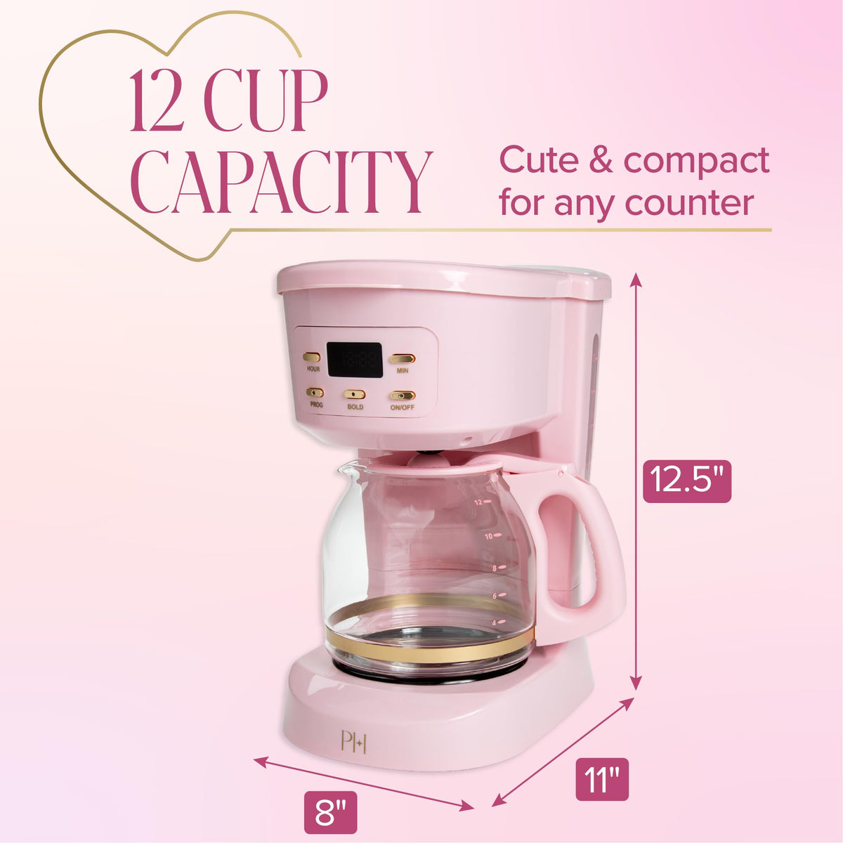 12-Cup Programmable Drip Coffee Maker with Glass Carafe U882208