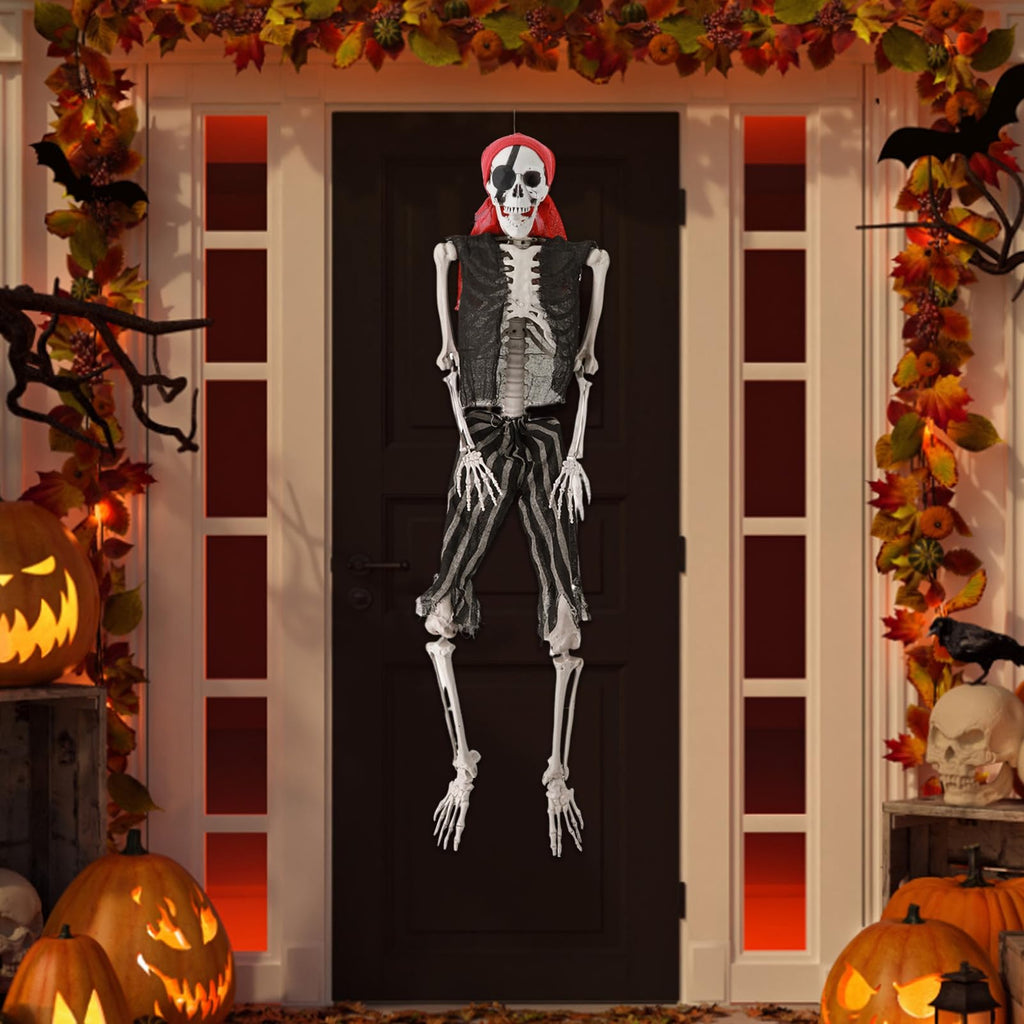 5.4Ft Posable Halloween Skeleton with Movable Joints H366
