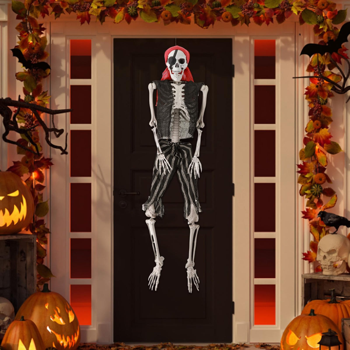 5.4Ft Posable Halloween Skeleton with Movable Joints H366
