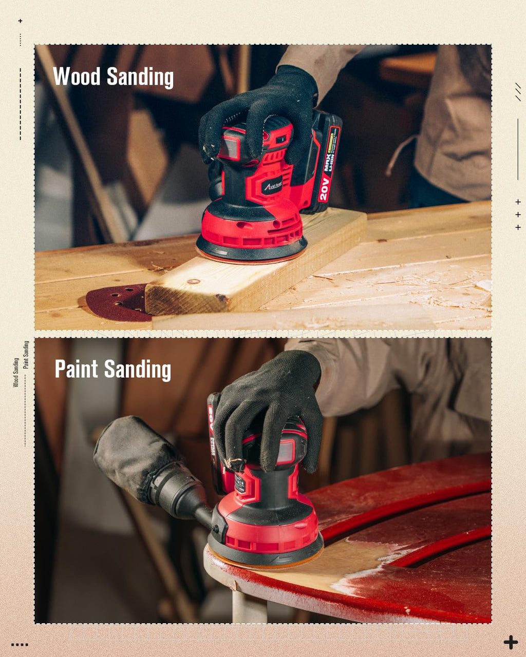 20V Cordless Random Orbital Sander 5” W16951