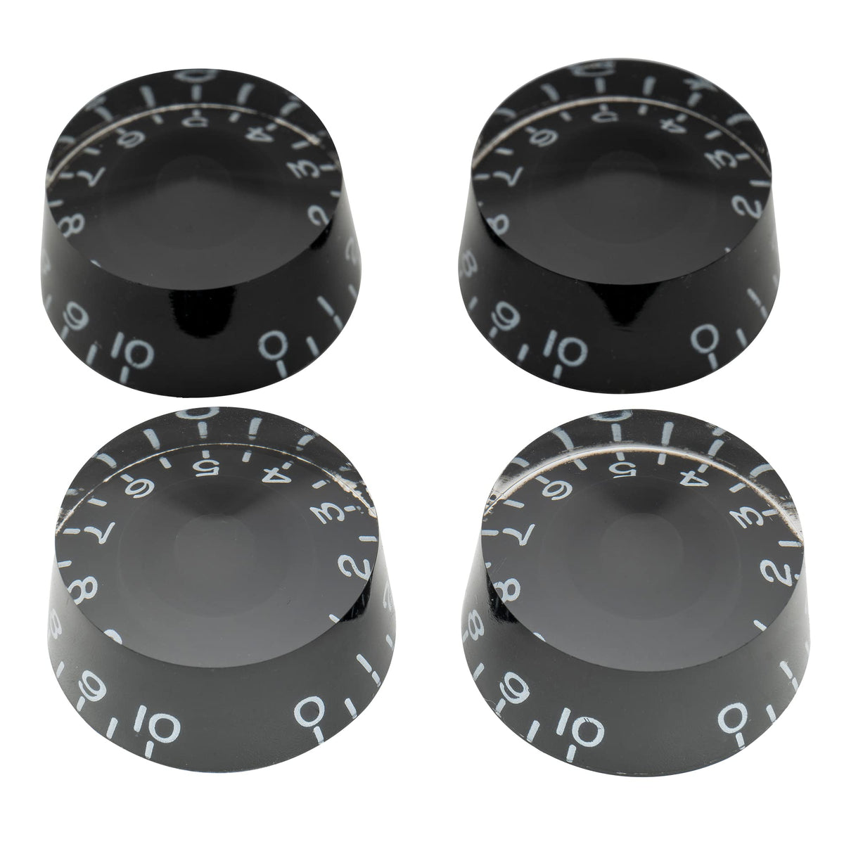Black 4Pcs Guitar Knobs U5609