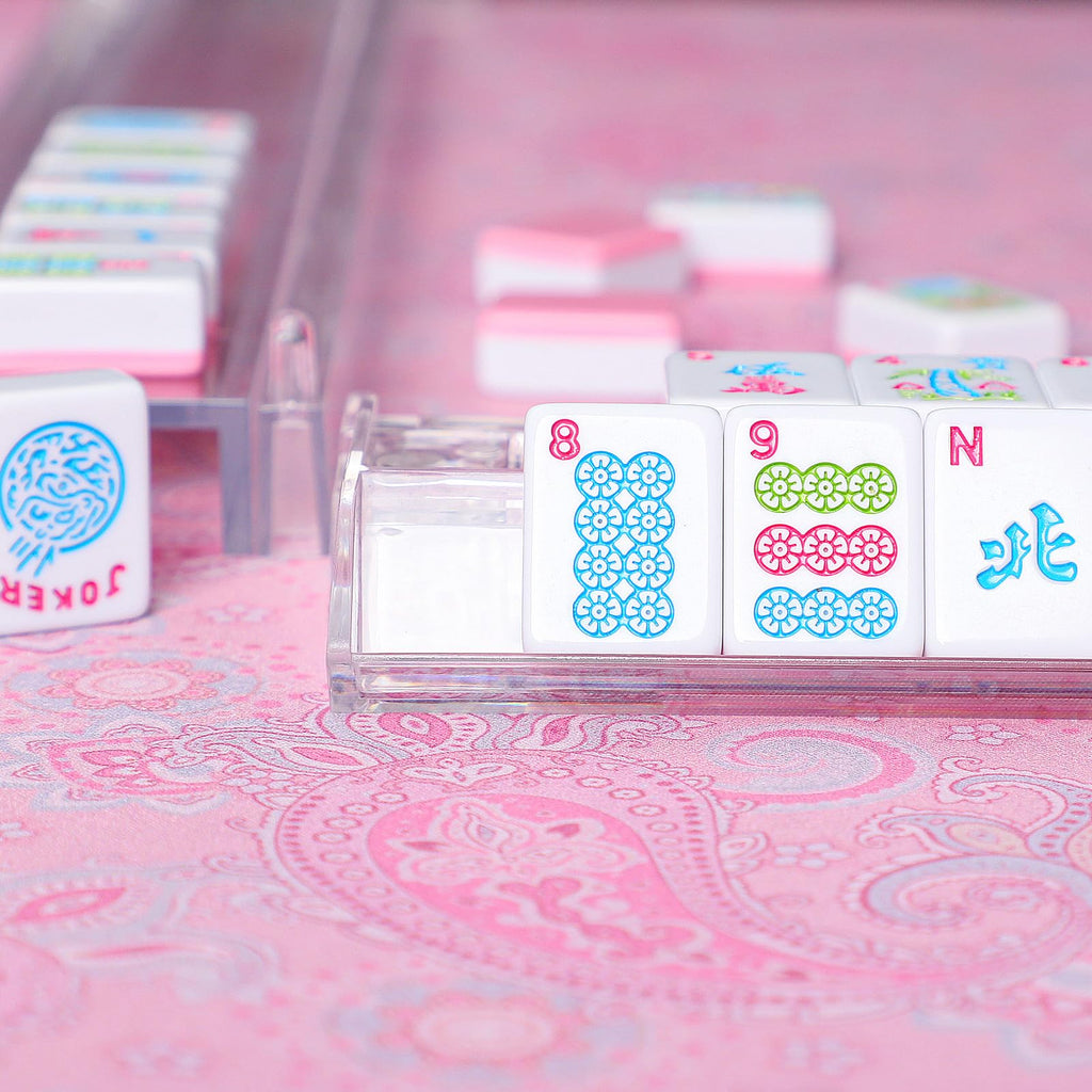 Clear Mahjong Racks with Pushers, 4 Piece Set Z8736