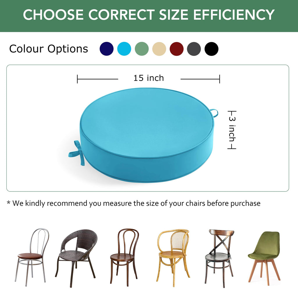 15" Round Waterproof Fade Resistant Chair Cushions Set of 2 V27545