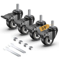 2 inch Total Locking Stem Caster Wheels Set of 4 Black U90012