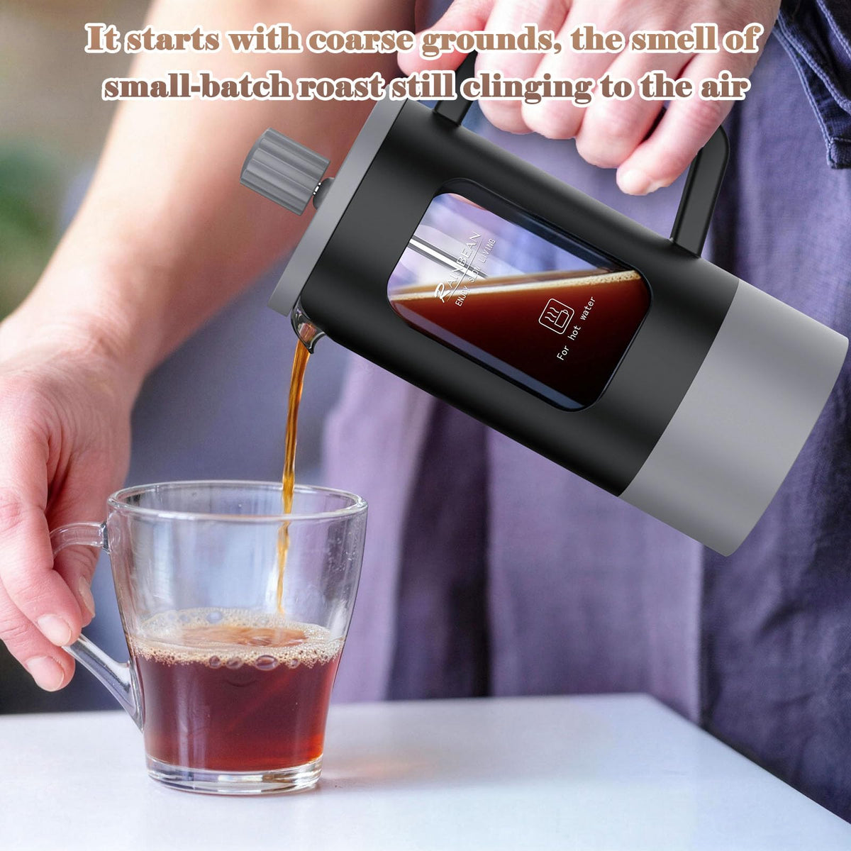 French Press Coffee and Tea Maker with Borosilicate Glass F5632