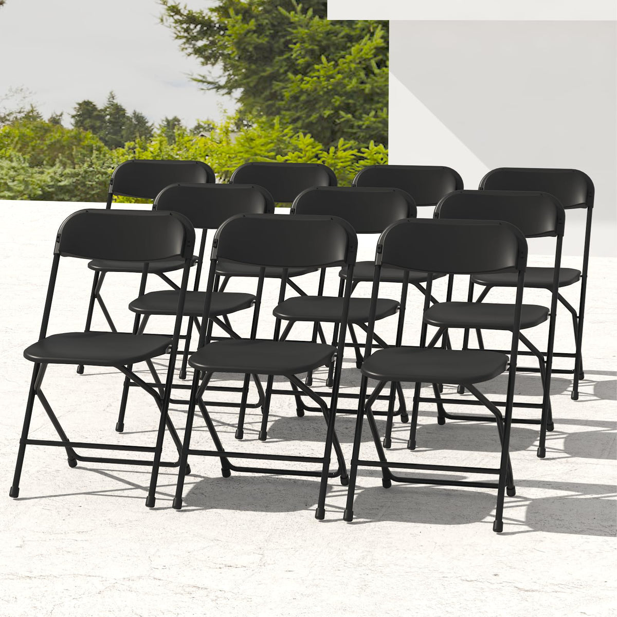 Black Folding Chairs 10 Pack F758760