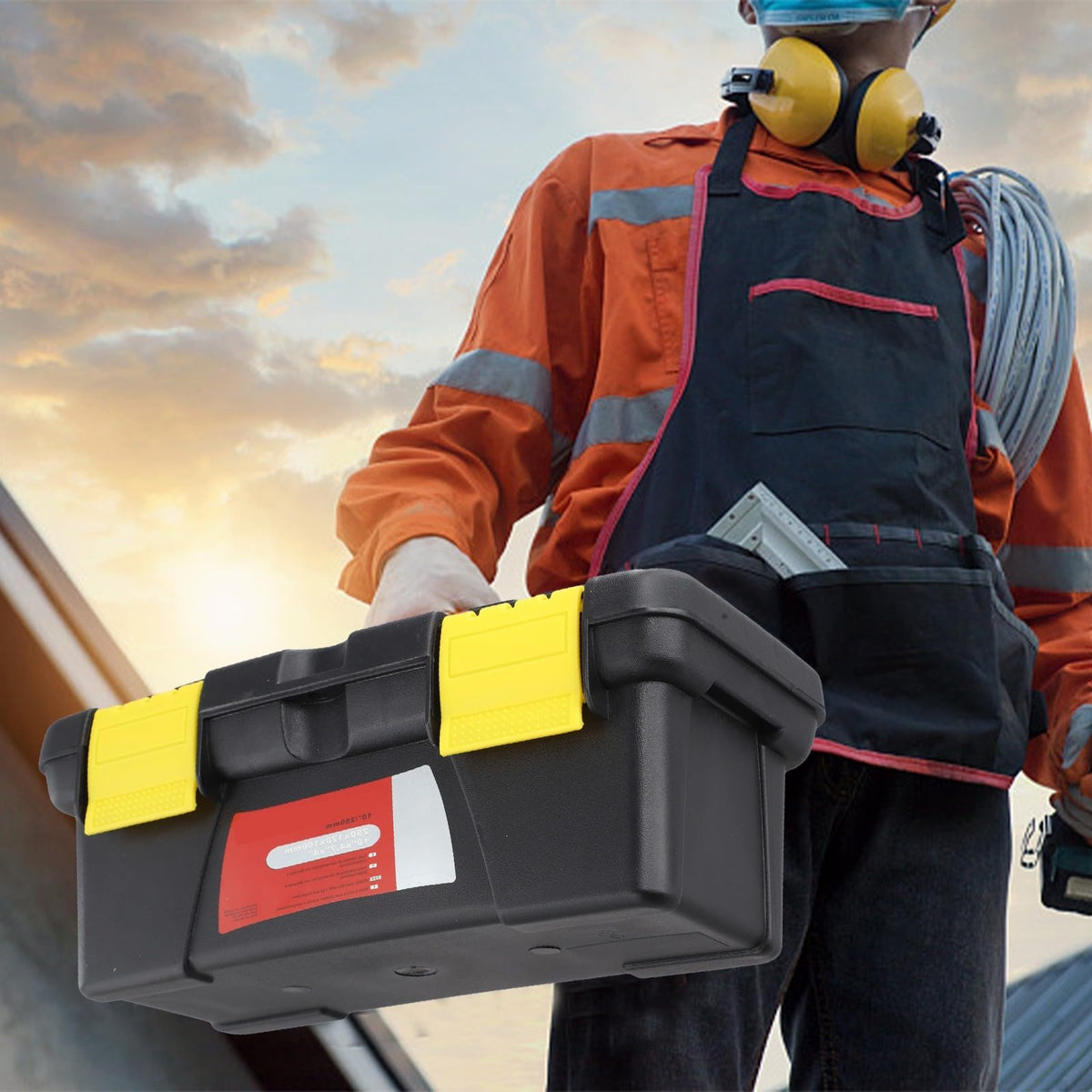10-Inch Two-Layer Plastic Toolbox with Secure Latch H14318