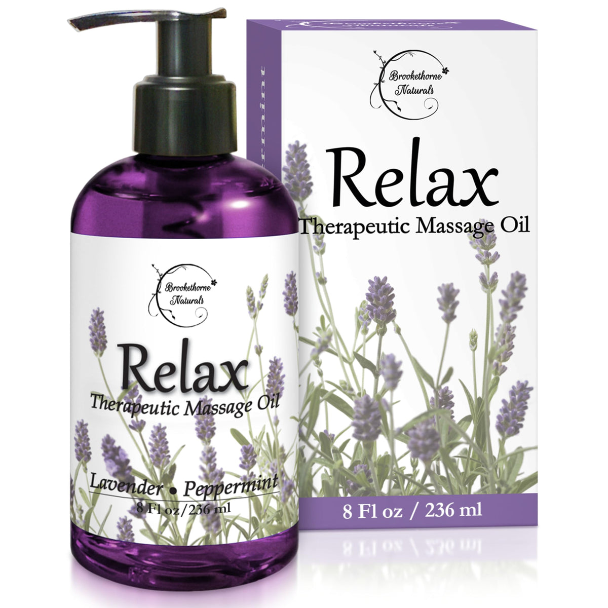 Lavender Peppermint Marjoram Body Massage Oil 8oz T233161