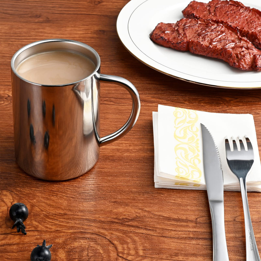 400ml Insulated Stainless Steel Coffee Mug Set of 2 O317