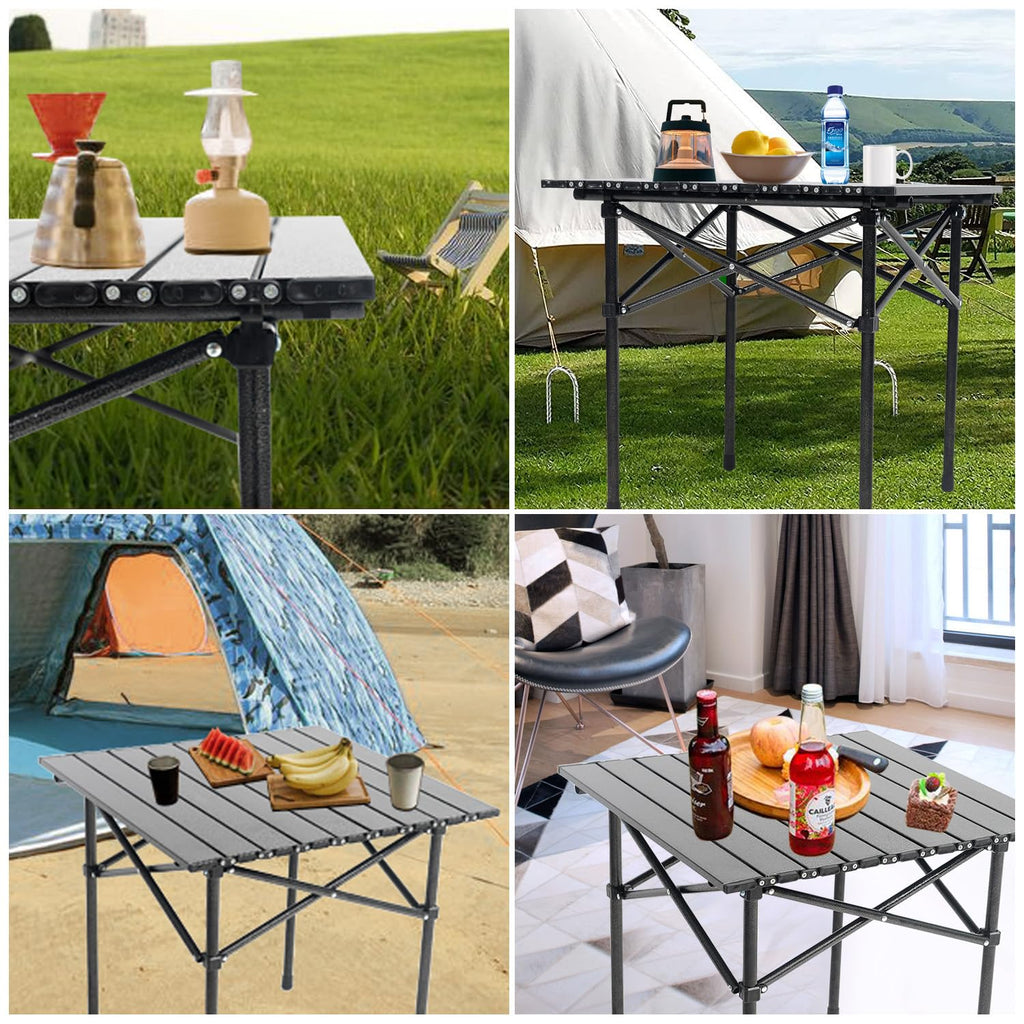 Portable Aluminum Folding Camping Table with Carry Bag W5893