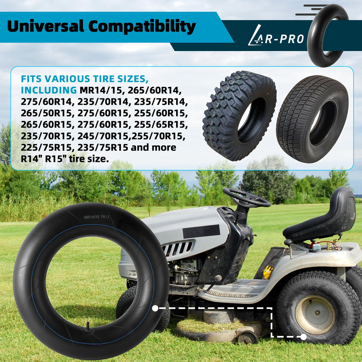 Heavy-Duty Tire Inner Tubes with TR13 Straight Valve Stems Butyl Rubber 1-Pack R380525