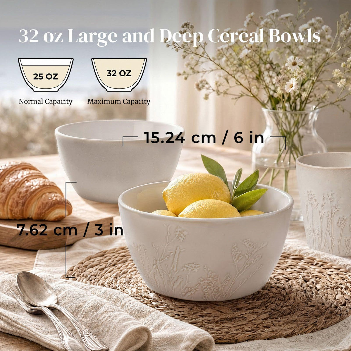 32 OZ Ceramic Soup Bowls Set of 4 Q163077