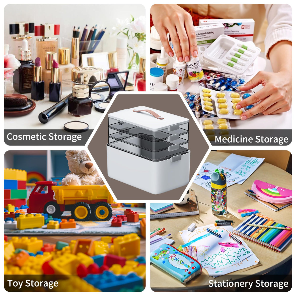 4-Tier Portable Medicine Organizer B110025