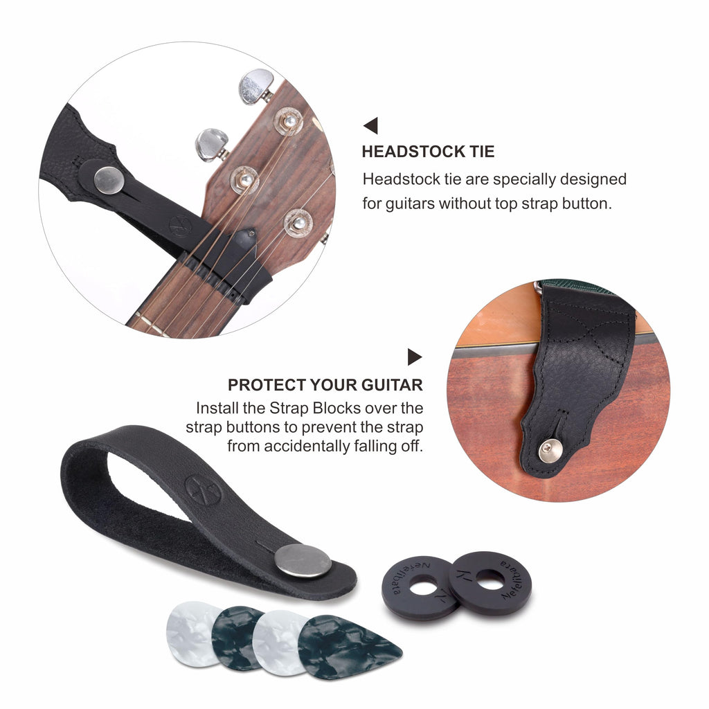 2 Inches Guitar Strap with Leather End V96475