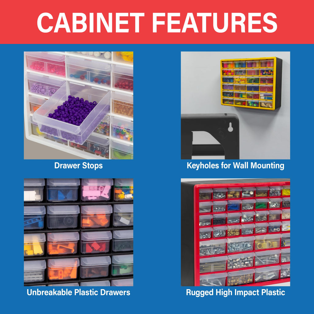 44 Drawer Black Plastic Storage Cabinet Q866921