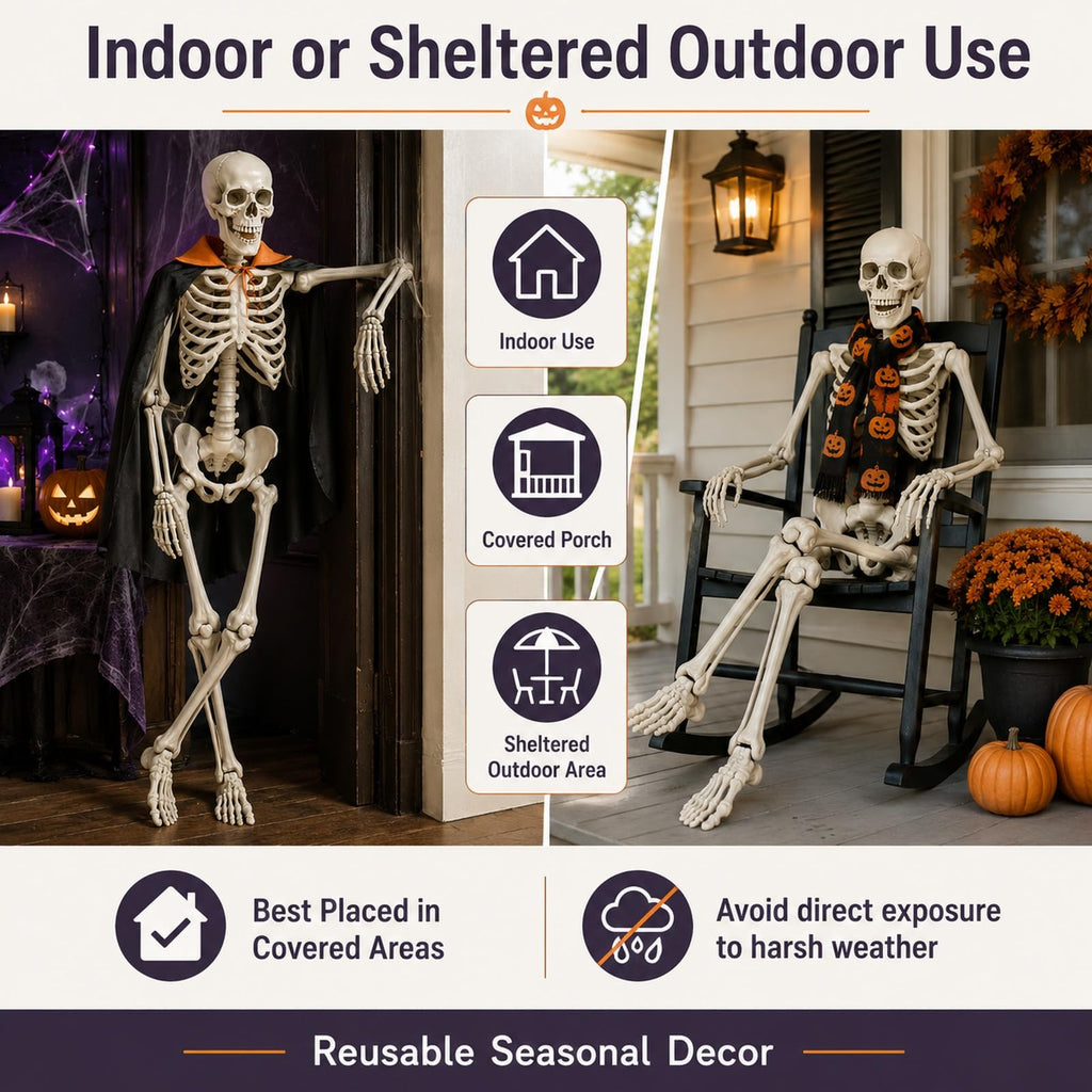 5.4 ft Full Body Plastic Skeleton Prop Y822