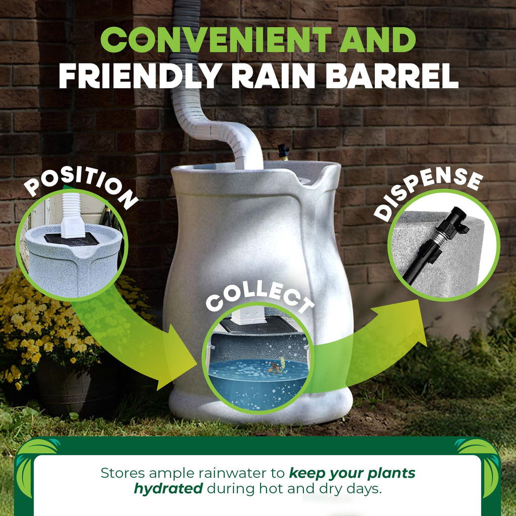 45 Gallon Light Granite Rain Barrel D6071