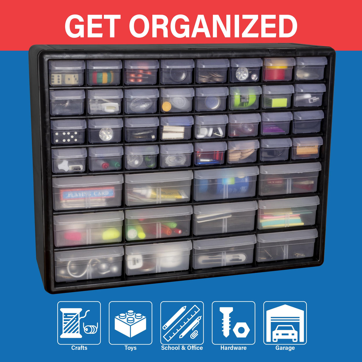44 Drawer Black Plastic Storage Cabinet Q866921