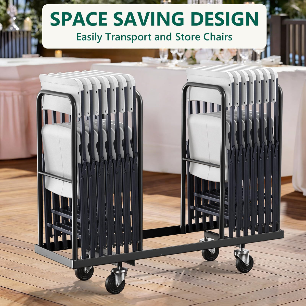 White 4 Pack Plastic Folding Chairs with Metal Frame U54902