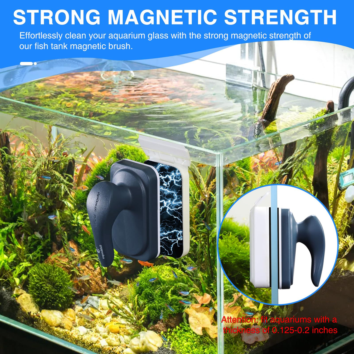 Aquarium Air Pump and Magnetic Glass Cleaner T25984