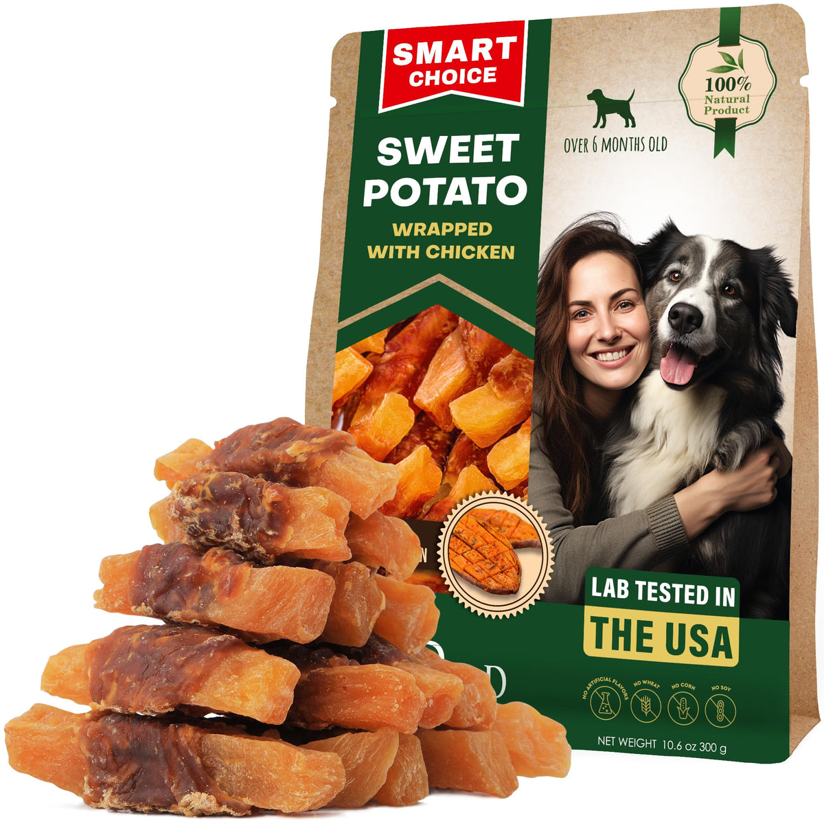 Sweet Potato Dog Treats & Chicken Chews 10.6 Oz W9580