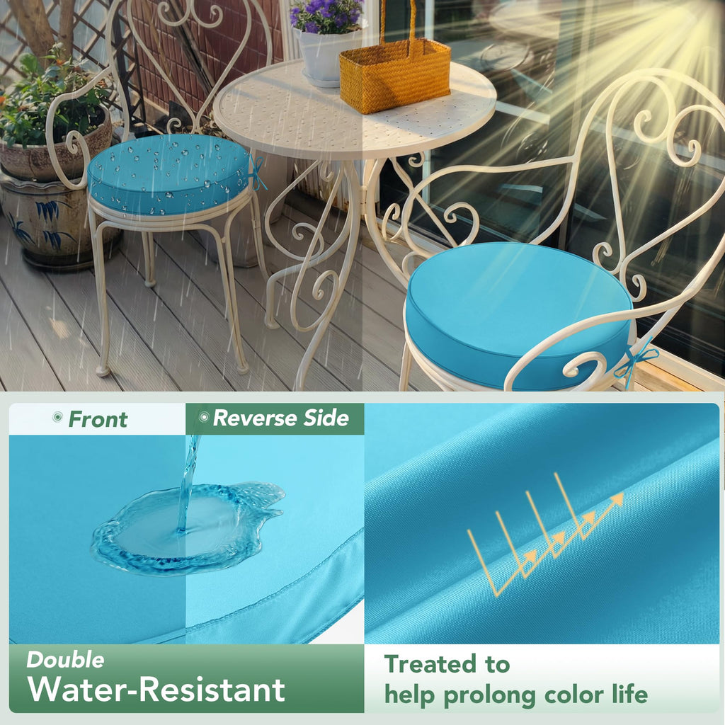 15" Round Waterproof Fade Resistant Chair Cushions Set of 2 V27545