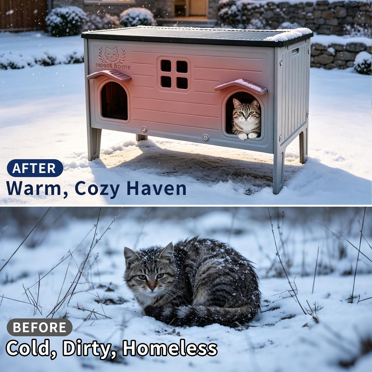 Waterproof Outdoor Cat House H168
