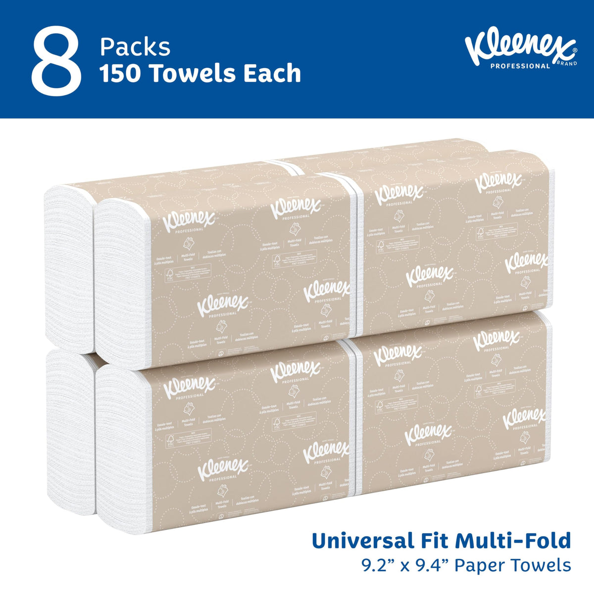 Multifold Paper Towels, 8 x 150 Sheets T348