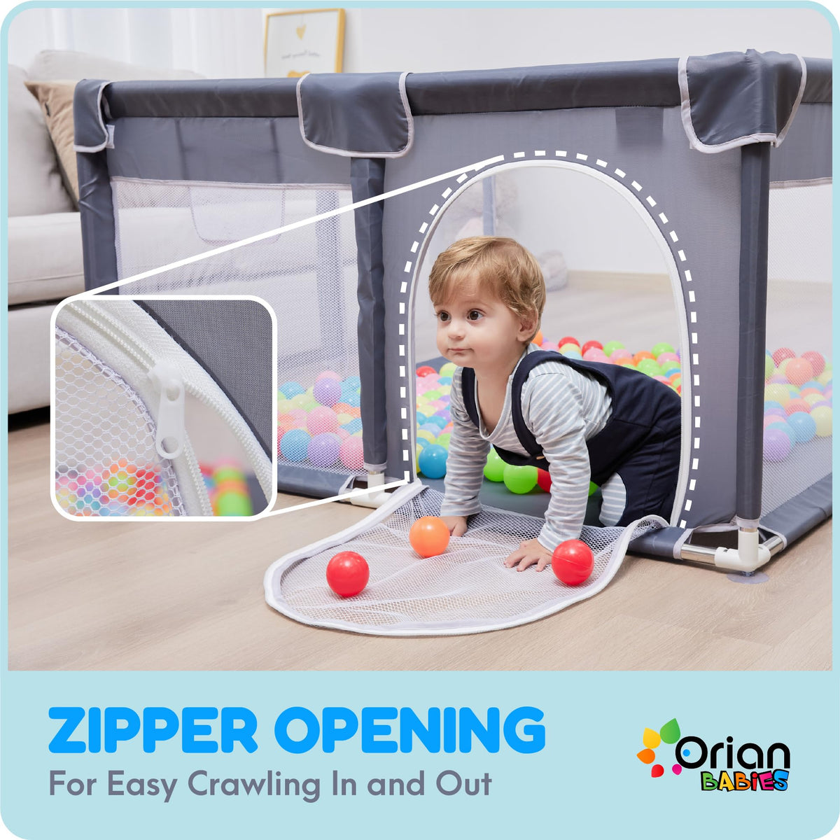 Baby Playpen 50x50 Grey W714