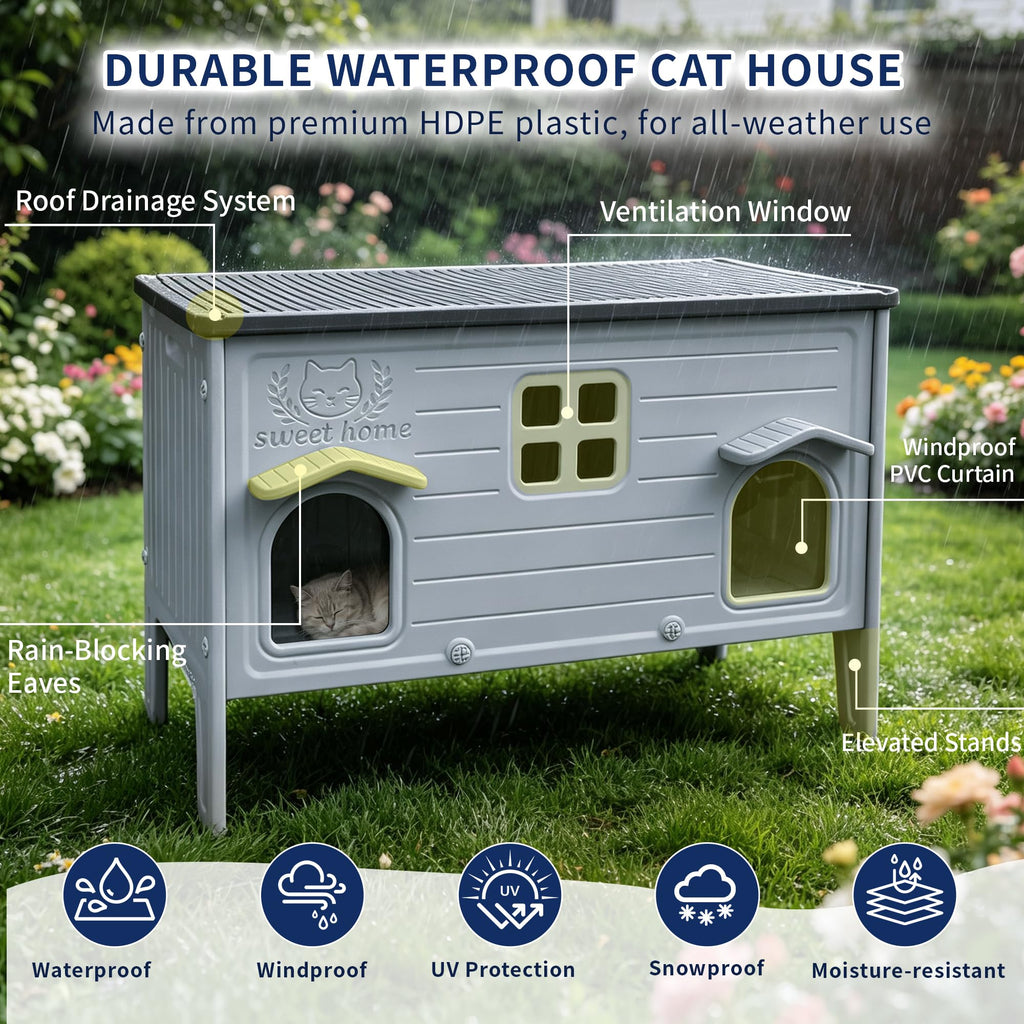 Waterproof Outdoor Cat House H168
