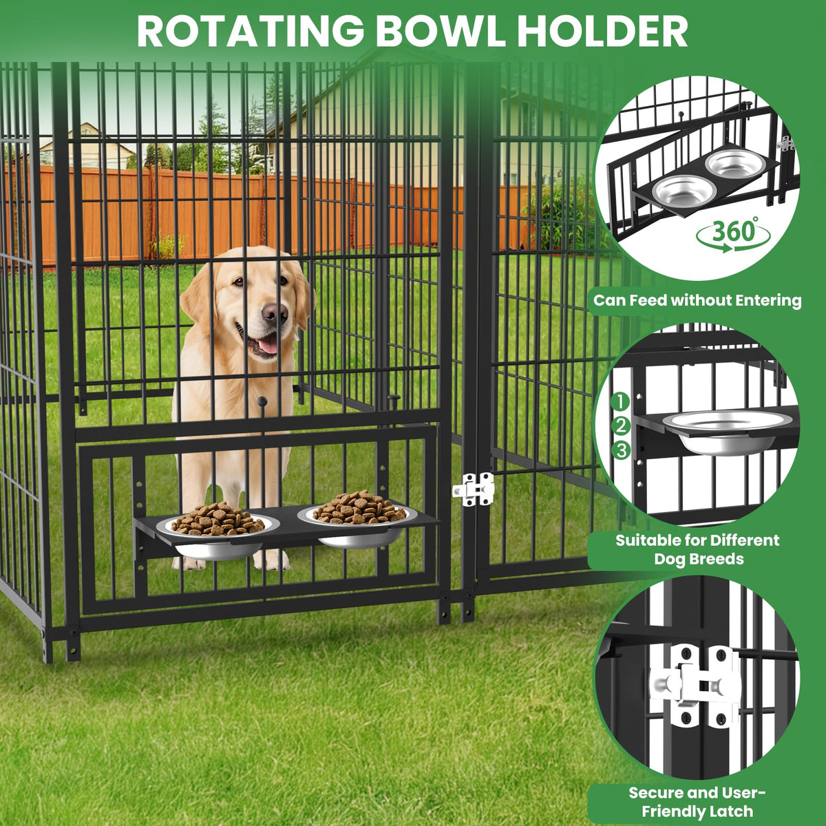 7.9 x 4.1 x 5.9 ft Outdoor Dog Kennel with Waterproof Roof S55794