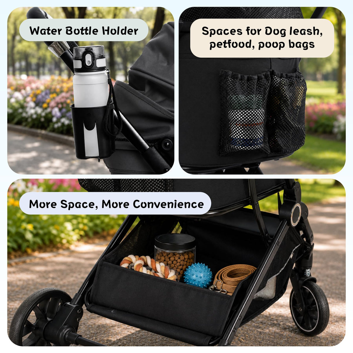 3-in-1 Pet Stroller Black W21696
