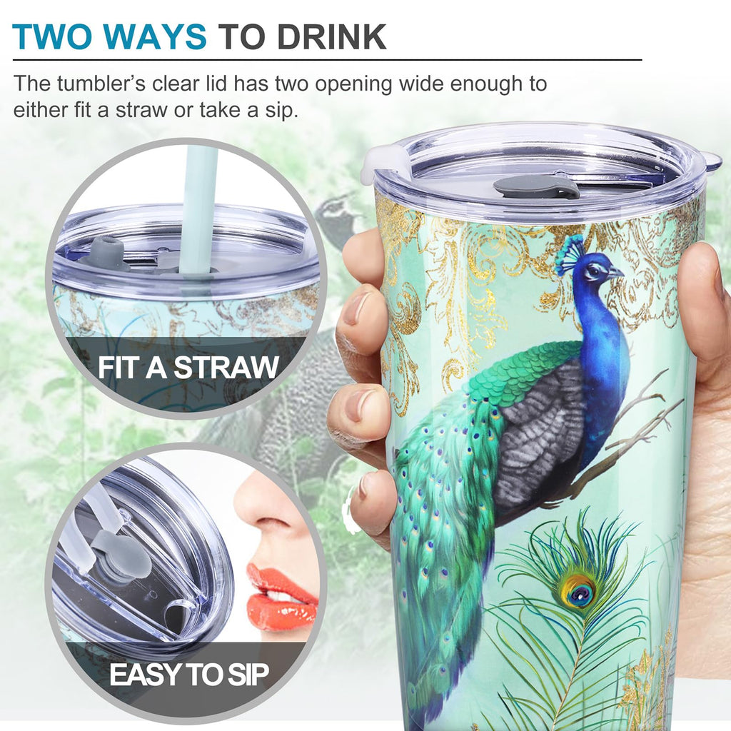 20 oz Insulated Stainless Steel Tumbler with Straw Lid M47190