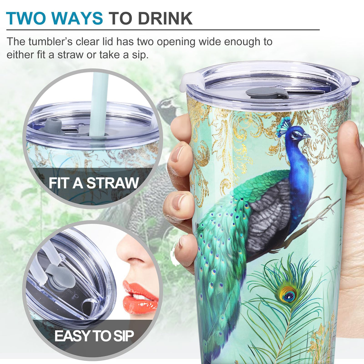 20 oz Insulated Stainless Steel Tumbler with Straw Lid M47190