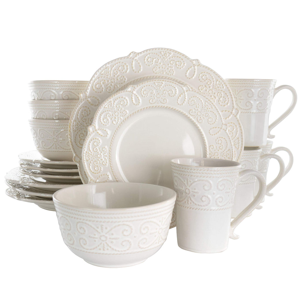 Round Stoneware 16 Piece Dish Set T44000