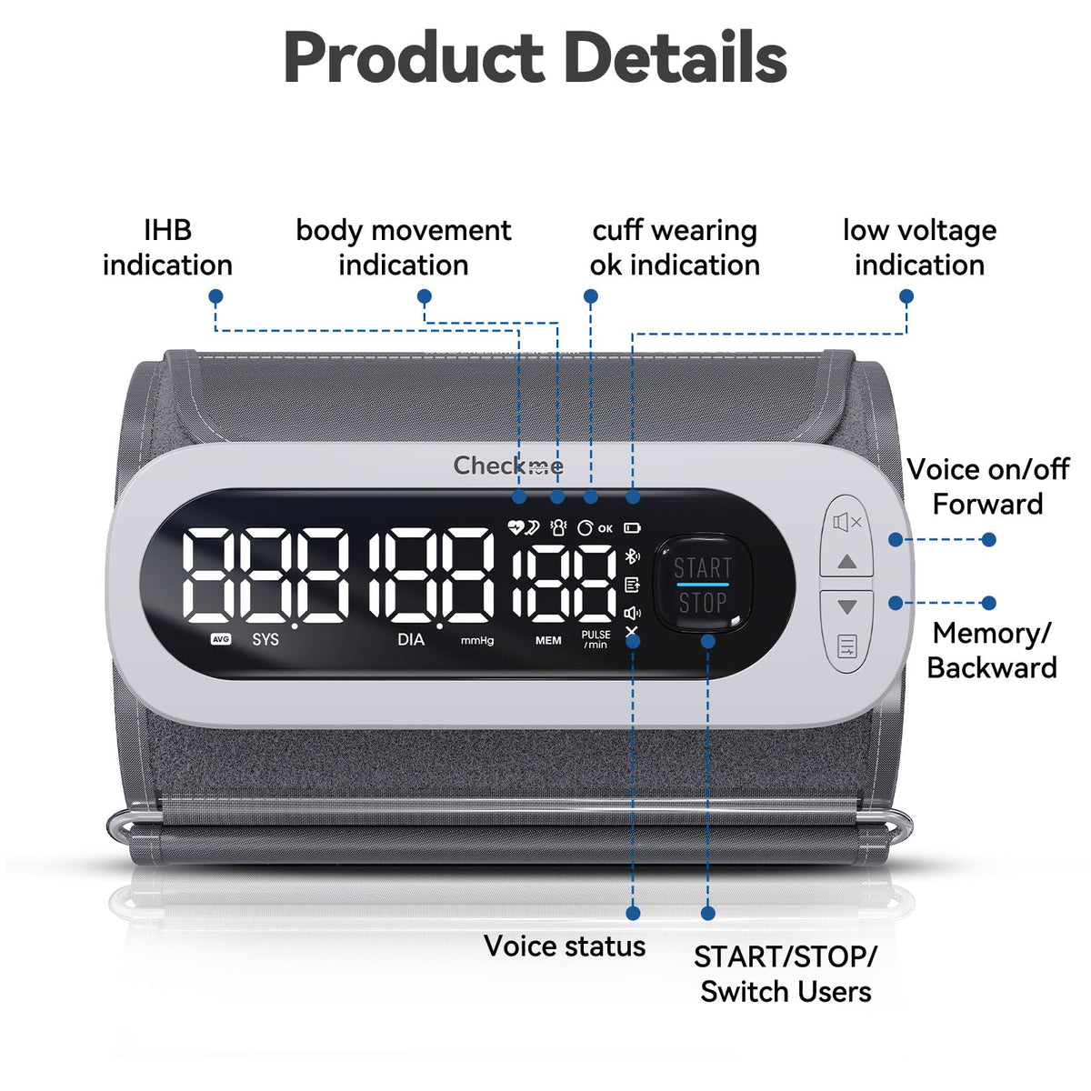 Rechargeable Automatic Upper Arm Blood Pressure Monitor D176136