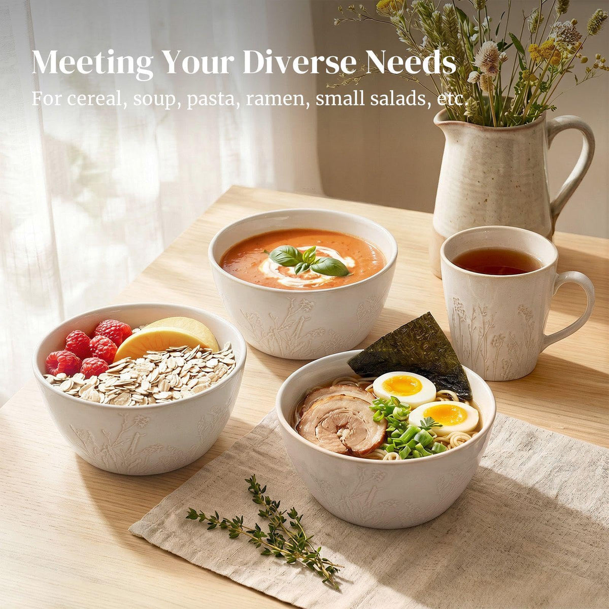 32 OZ Ceramic Soup Bowls Set of 4 Q163077