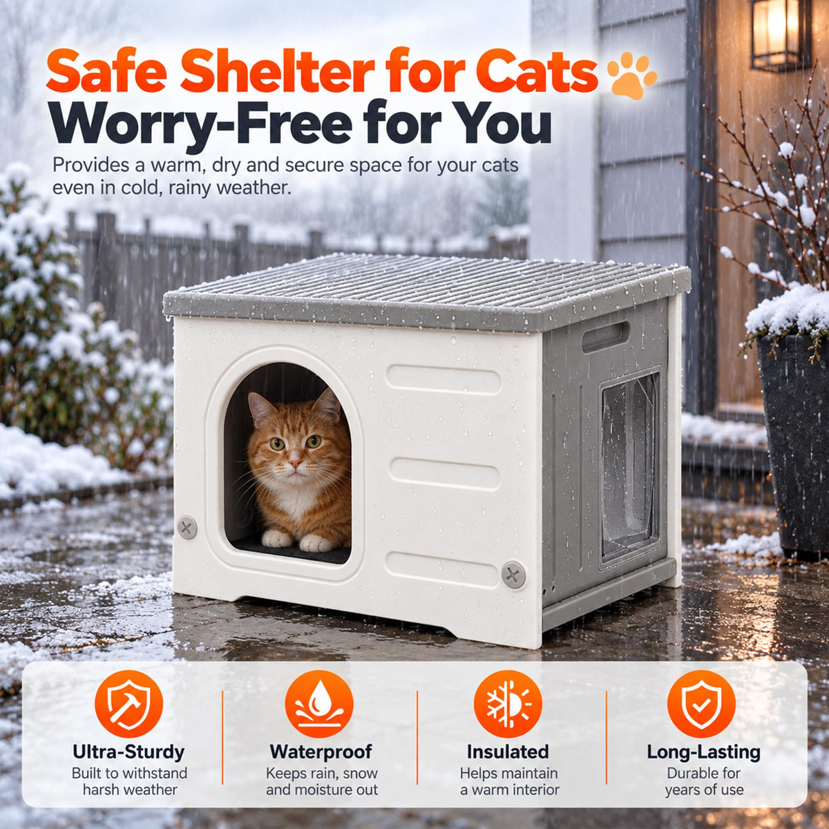 HDPE Cat House with Liner F592