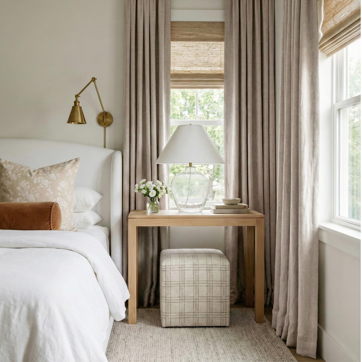 Natural Beige 100% Blackout Linen Curtains 96 Inch C773