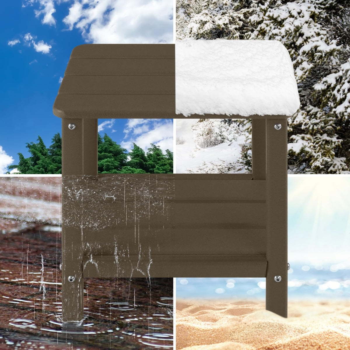 Set of 2 Dark Brown HDPE Storage Side Table T315117