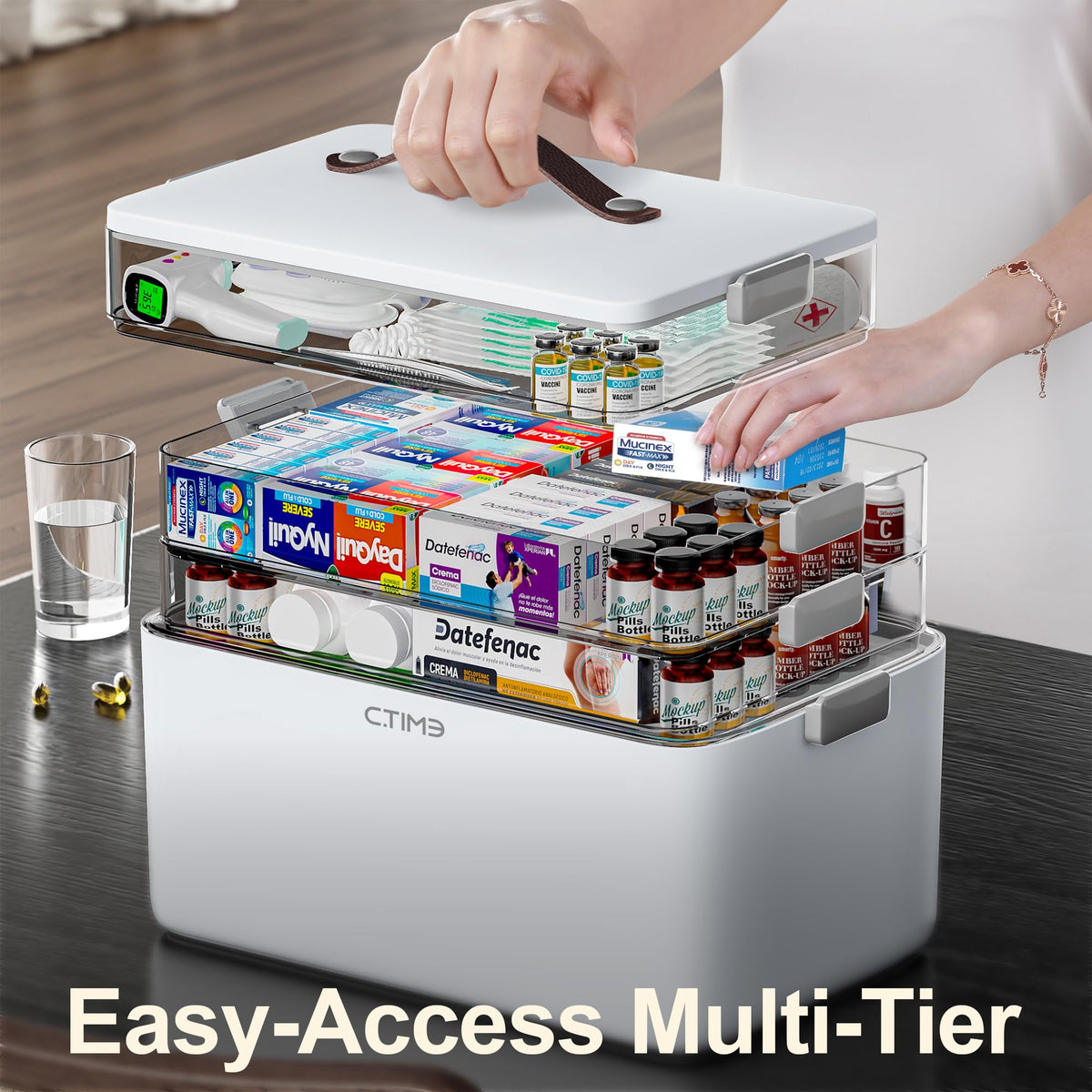 4-Tier Portable Medicine Organizer B110025