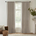 Natural Beige 100% Blackout Linen Curtains 96 Inch C773