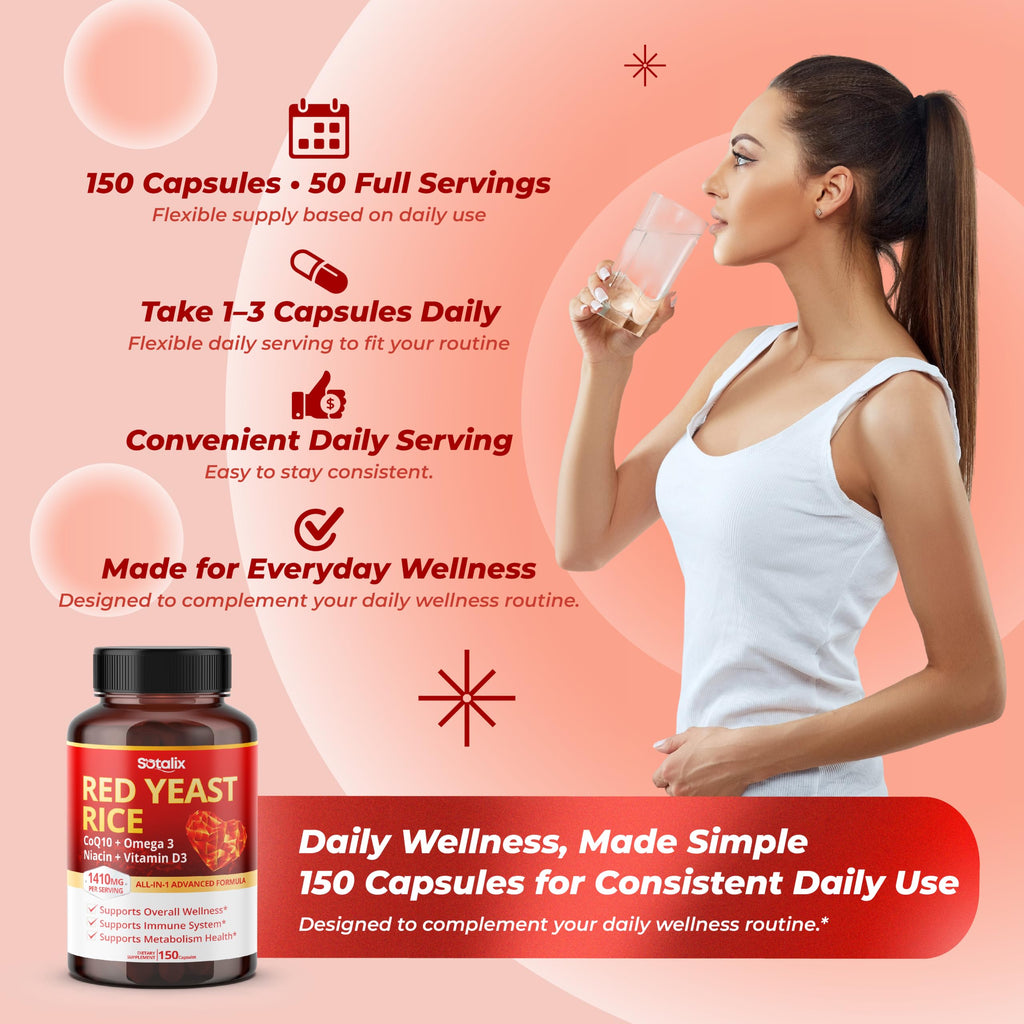 Red Yeast Rice Complex 1,410 mg 150 Capsules B802