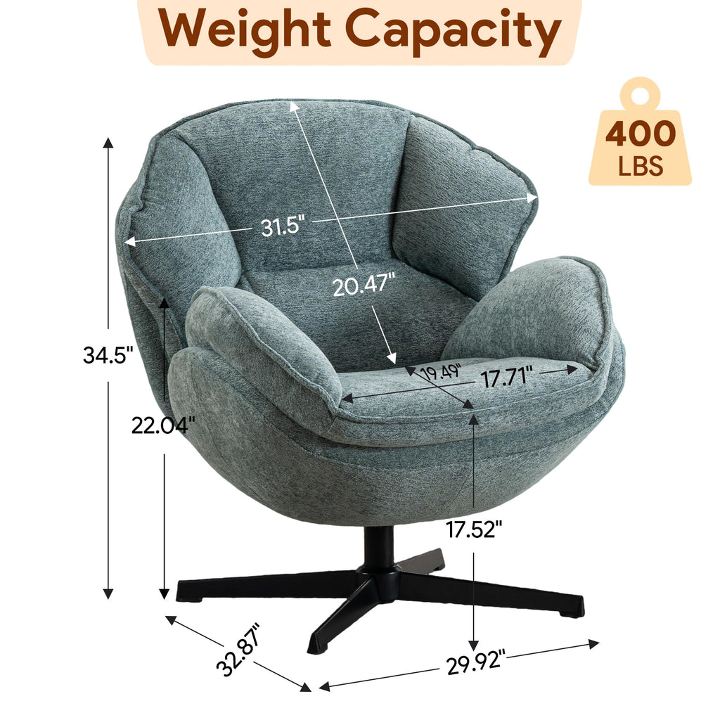 Green Swivel Accent Chair Set of 2 H44965